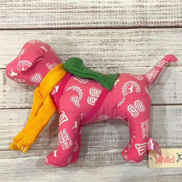 Victoria's Secret PINK Iconic Collegiate Print Stuffed Mini Dog - Picture 1 of 6
